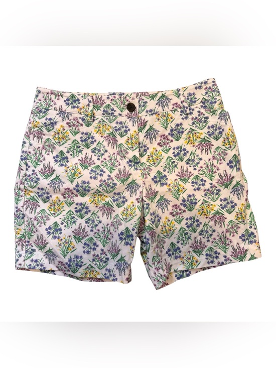 Talbots Pants - Talbots White Floral Print Shorts with Purple, Green & Yellow Wildflowers Sz 4P